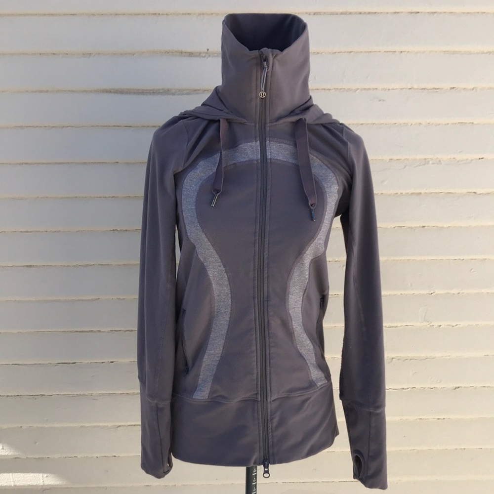 Lululemon neck warmer zip up hoodie jacket sz 6